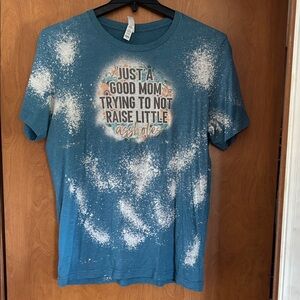 Women’s Graphic Good Mom Teal T-Shirt L